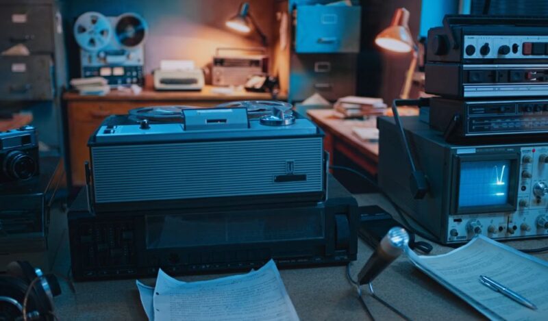 Radio oprema i mikrofon u studiju koji simbolizuju radio marketing